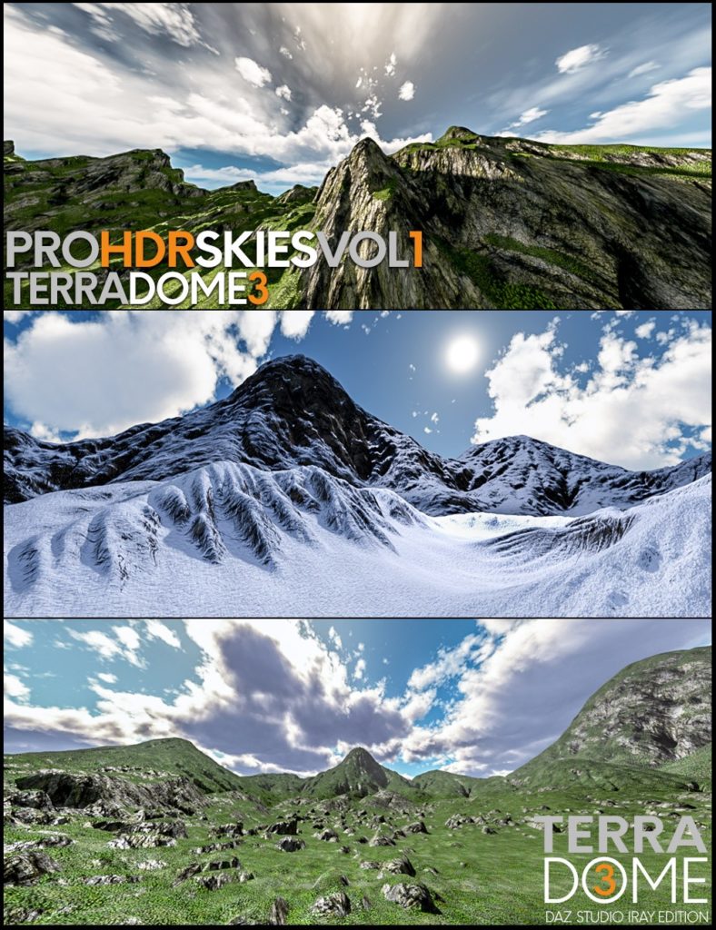 PRO-HDR-SKIES Vol_1 for TerraDome 3_DAZ3DDL