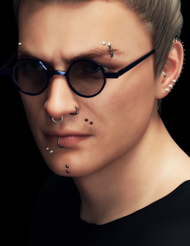 Piercing Collection for Genesis 8 Male(s)_DAZ3D下载站
