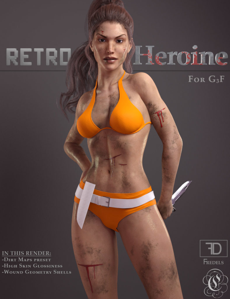 Retro Heroine for G3F_DAZ3D下载站