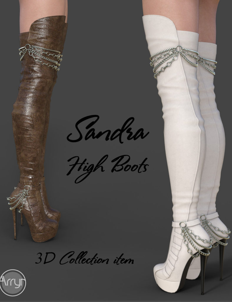 Sandra High Boots for Genesis 3 Females_DAZ3DDL