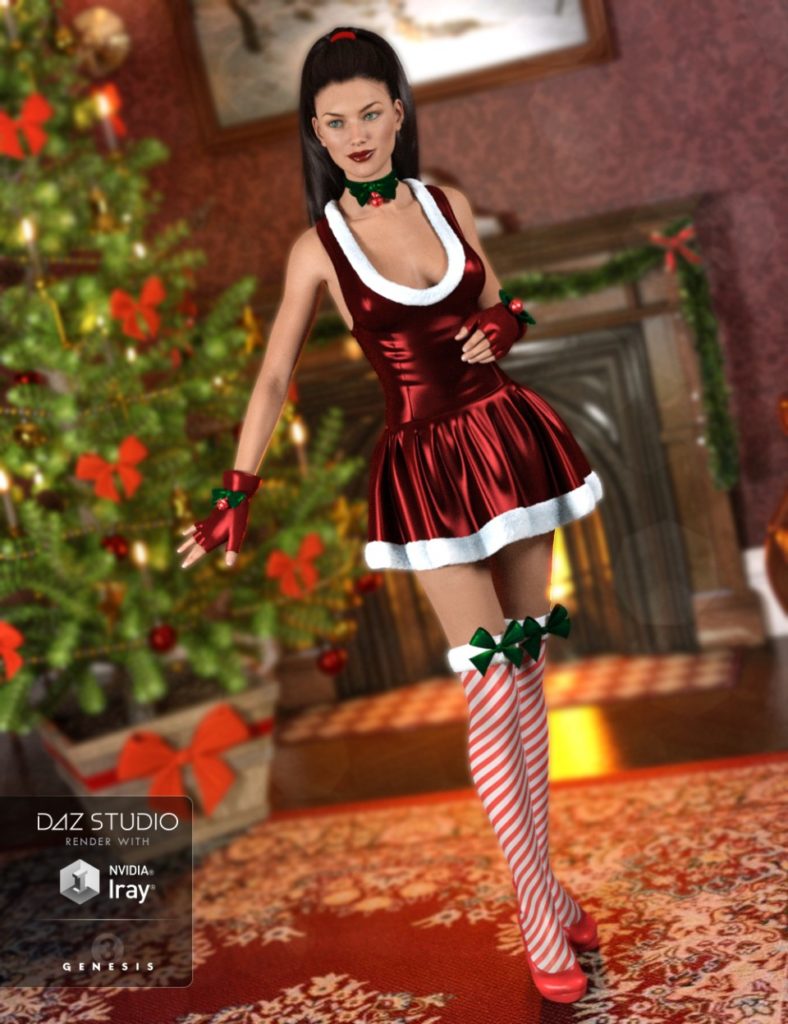 Santa Honey Outfit for Genesis 3 Female(s)_DAZ3D下载站