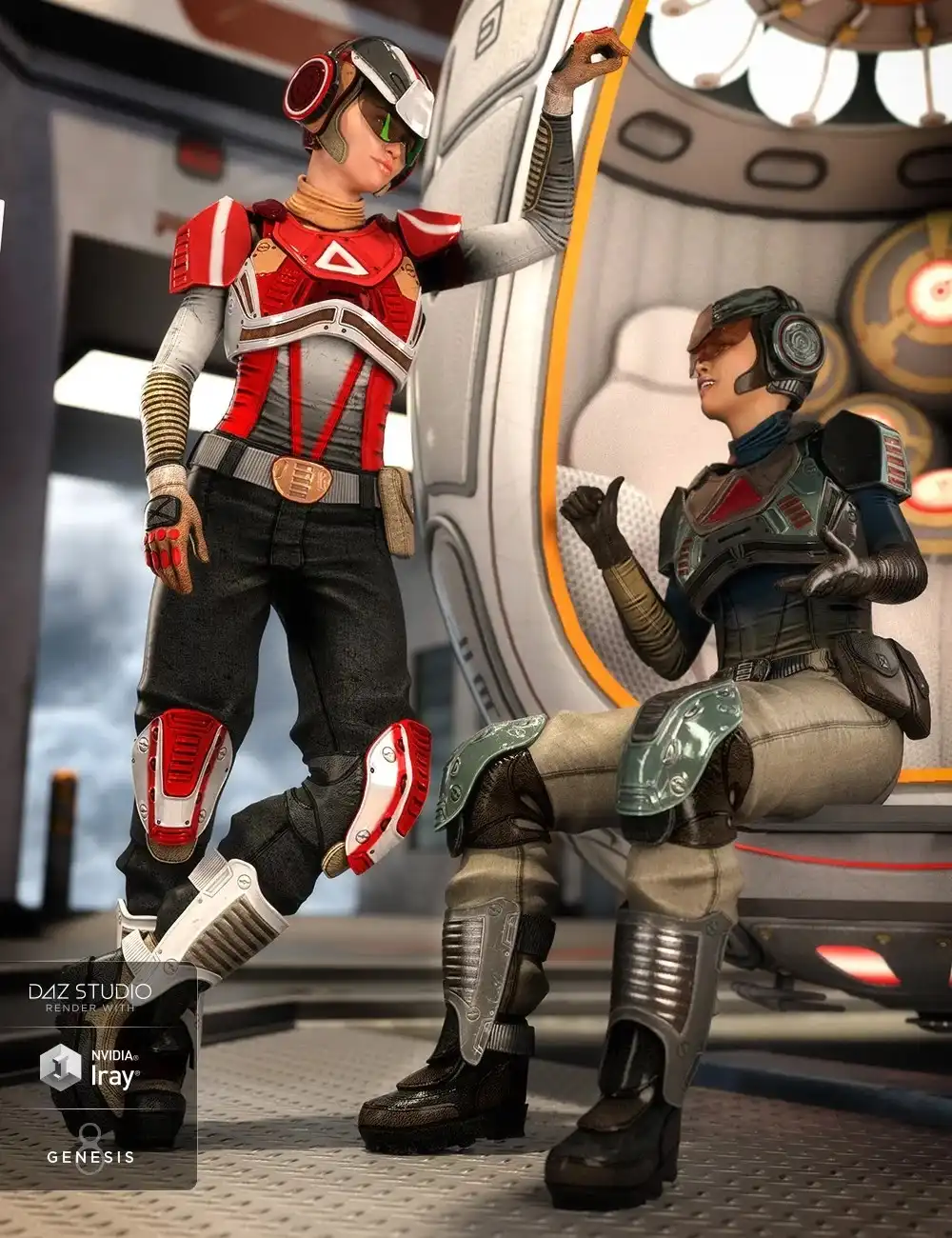 Sci-Fi Battle Outfit Textures_DAZ3D下载站