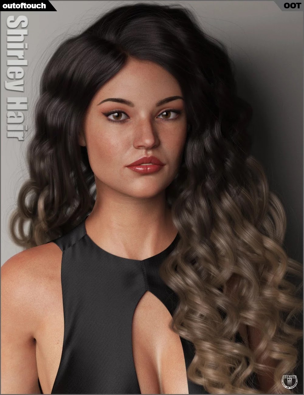Shirley Hair for Genesis 3 and 8 Female(s)_DAZ3D下载站