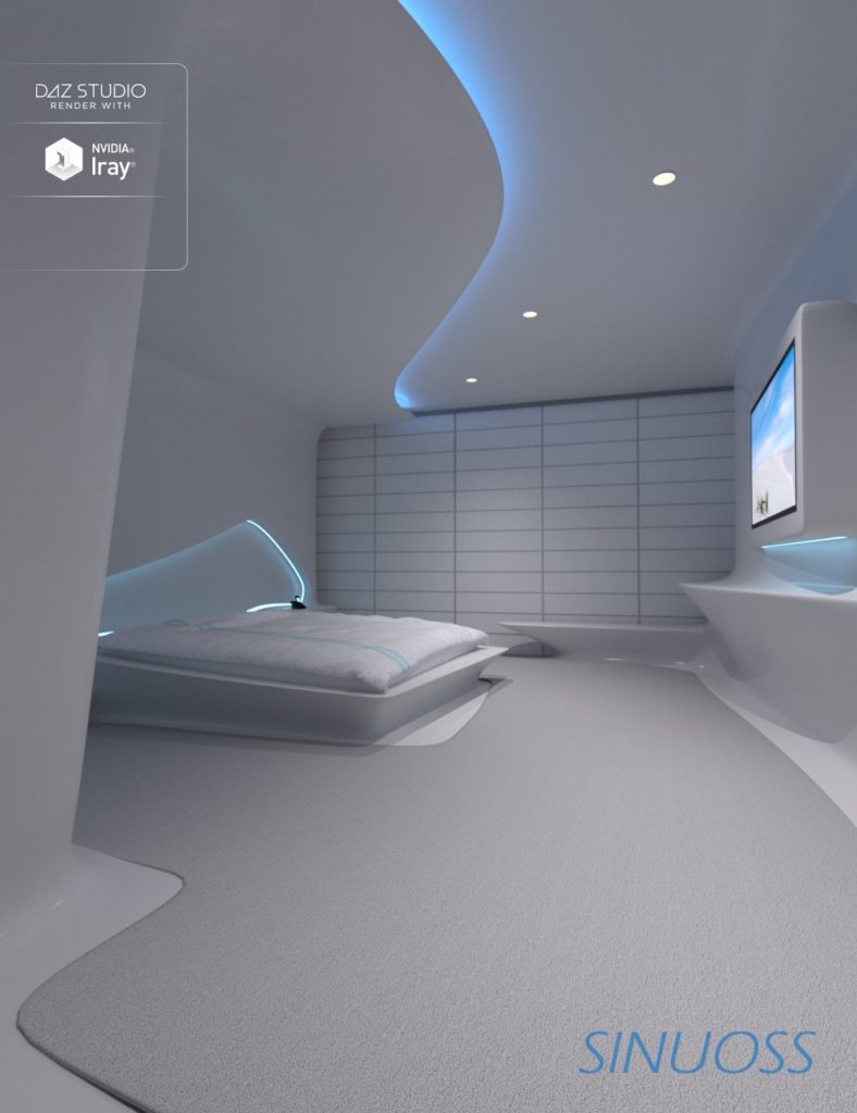 Sinuoss Modern Bedroom_DAZ3D下载站