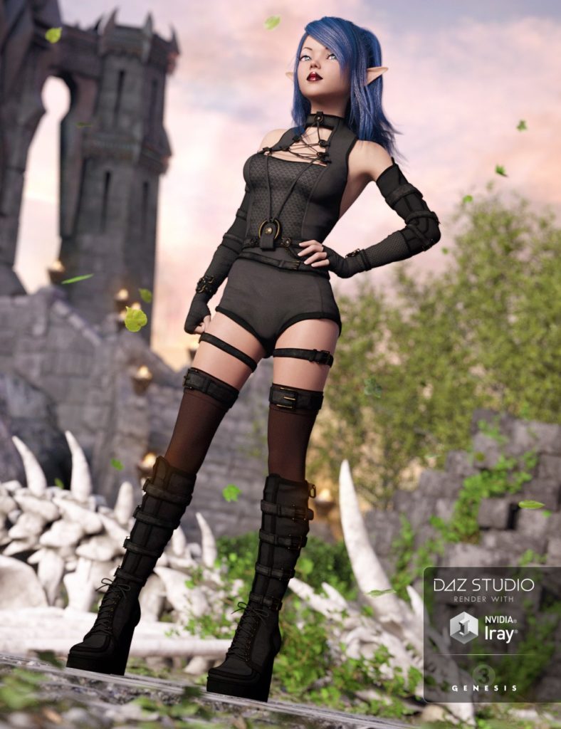 Skull Crusher Outfit for Genesis 3 Female(s)_DAZ3D下载站