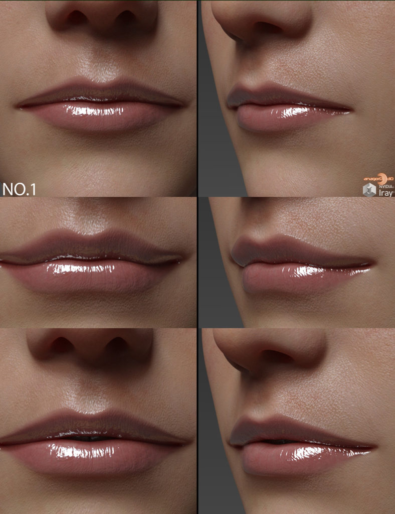 Small Lips Morphs for G8F Vol 1_DAZ3D下载站