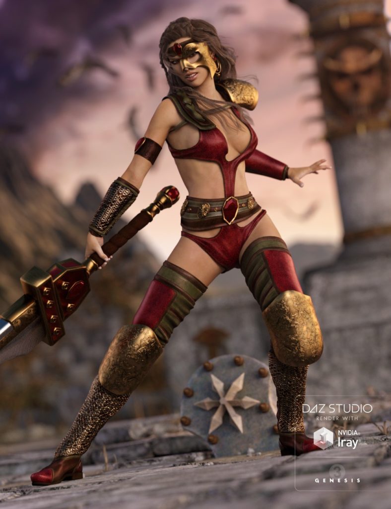 Soldier of Chaos Outfit for Genesis 3 Female(s)_DAZ3D下载站