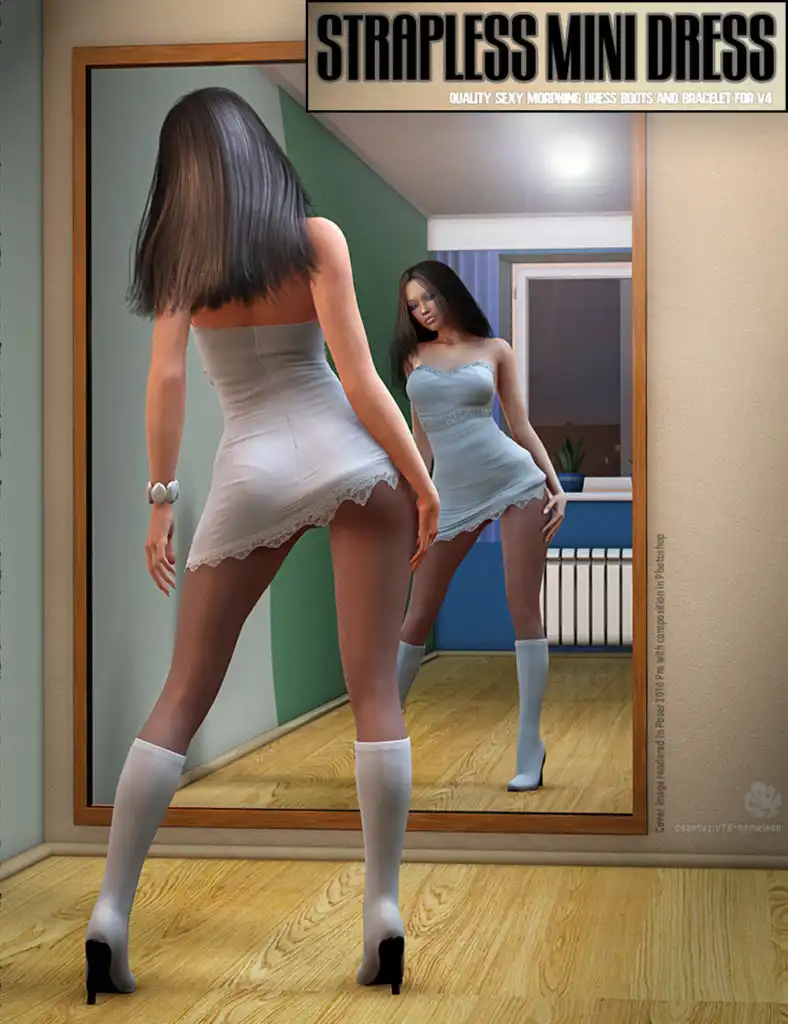 Strapless Mini Dress_DAZ3DDL