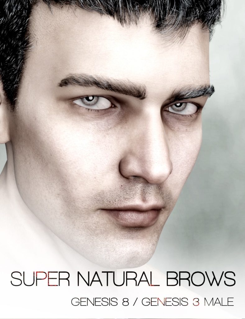 Super Natural Brows Merchant Resource for Genesis 8 and 3 Male_DAZ3D下载站