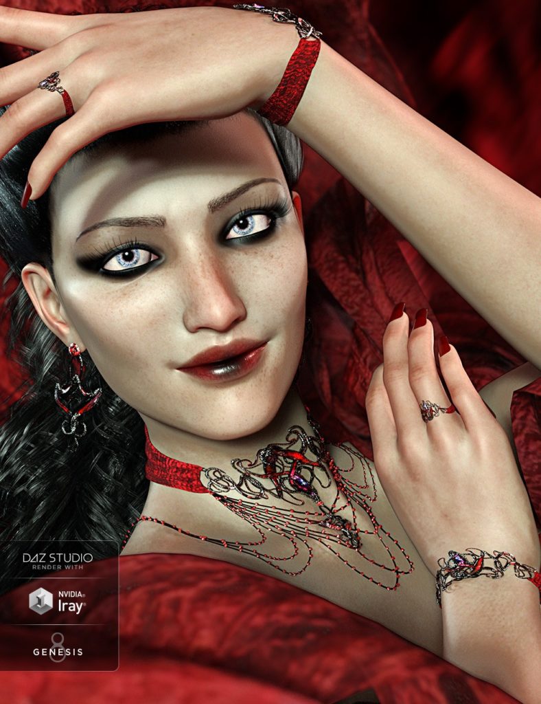 The Blood Baroness Jewelry Set for Genesis 8 Female(s)_DAZ3D下载站