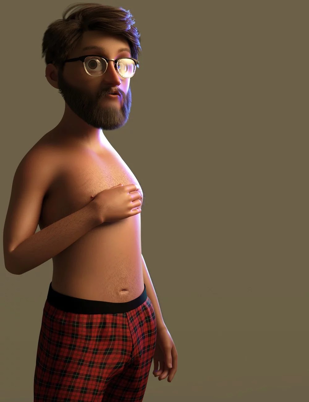 Toon Dad and Fatherly Beard and Accessories for Genesis 8 Male_DAZ3D下载站