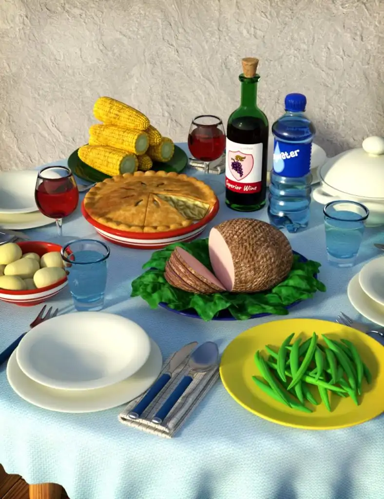 Toon Dinner Props_DAZ3DDL