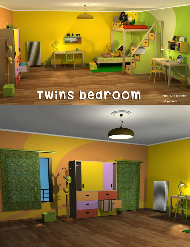 Twins Bedroom_DAZ3D下载站