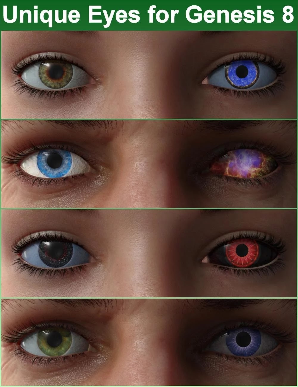 Unique Eyes for Genesis 8_DAZ3D下载站
