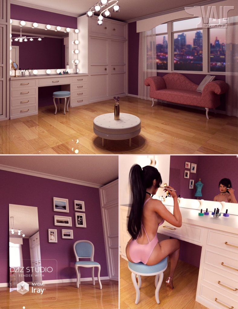 Vanity Room Environment and Poses_DAZ3D下载站