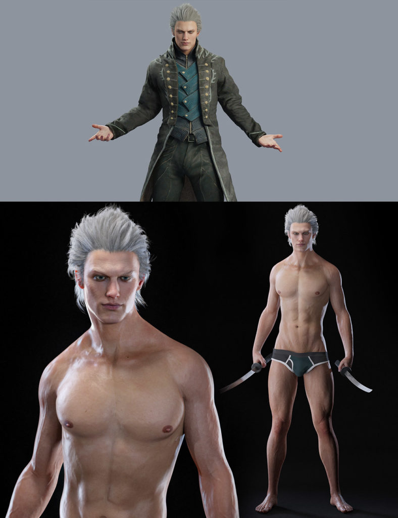 Vergil DMC5 Hair For Genesis 8 Male - Free Daz Content by intheflesh