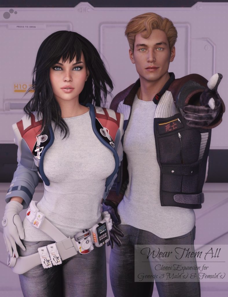 Wear Them All – Autofit Clones Expansion for Genesis 3 Male and Genesis 3 Female_DAZ3D下载站