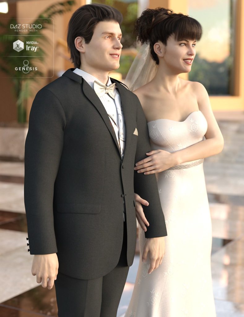 Wedding Photo Shoot Poses for Genesis 8 Male(s) and Female(s)_DAZ3D下载站