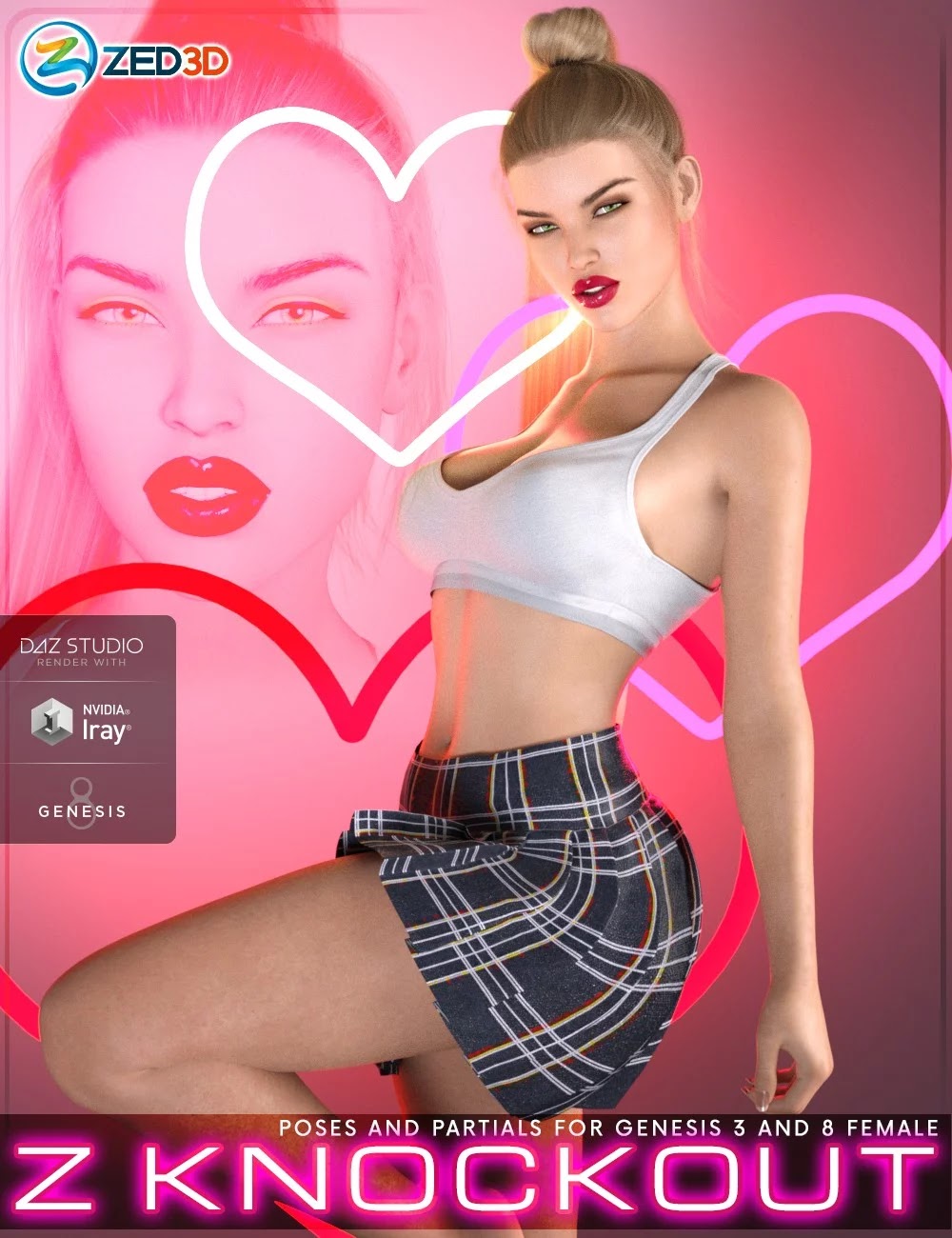 Z Knockout – Poses with Partials and Expressions for Genesis 3 and 8 Female_DAZ3D下载站
