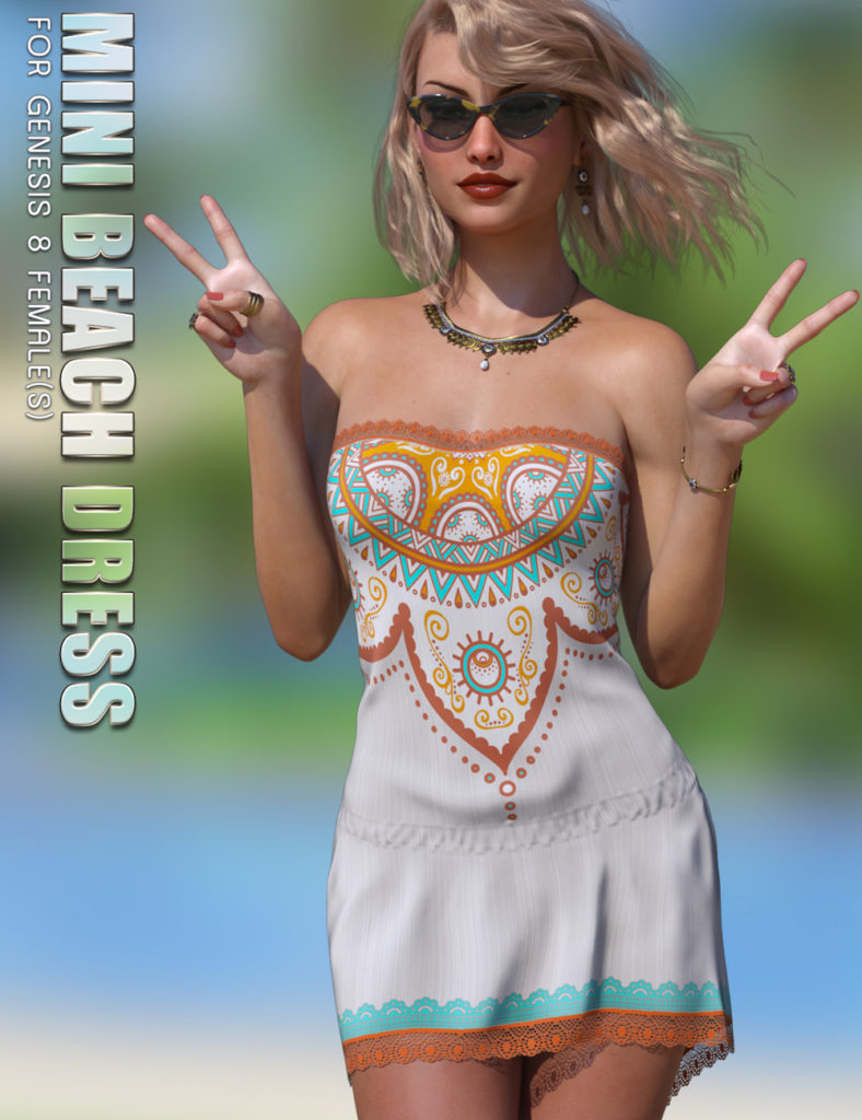 dForce Mini Beach Dress Genesis 8 Females_DAZ3D下载站