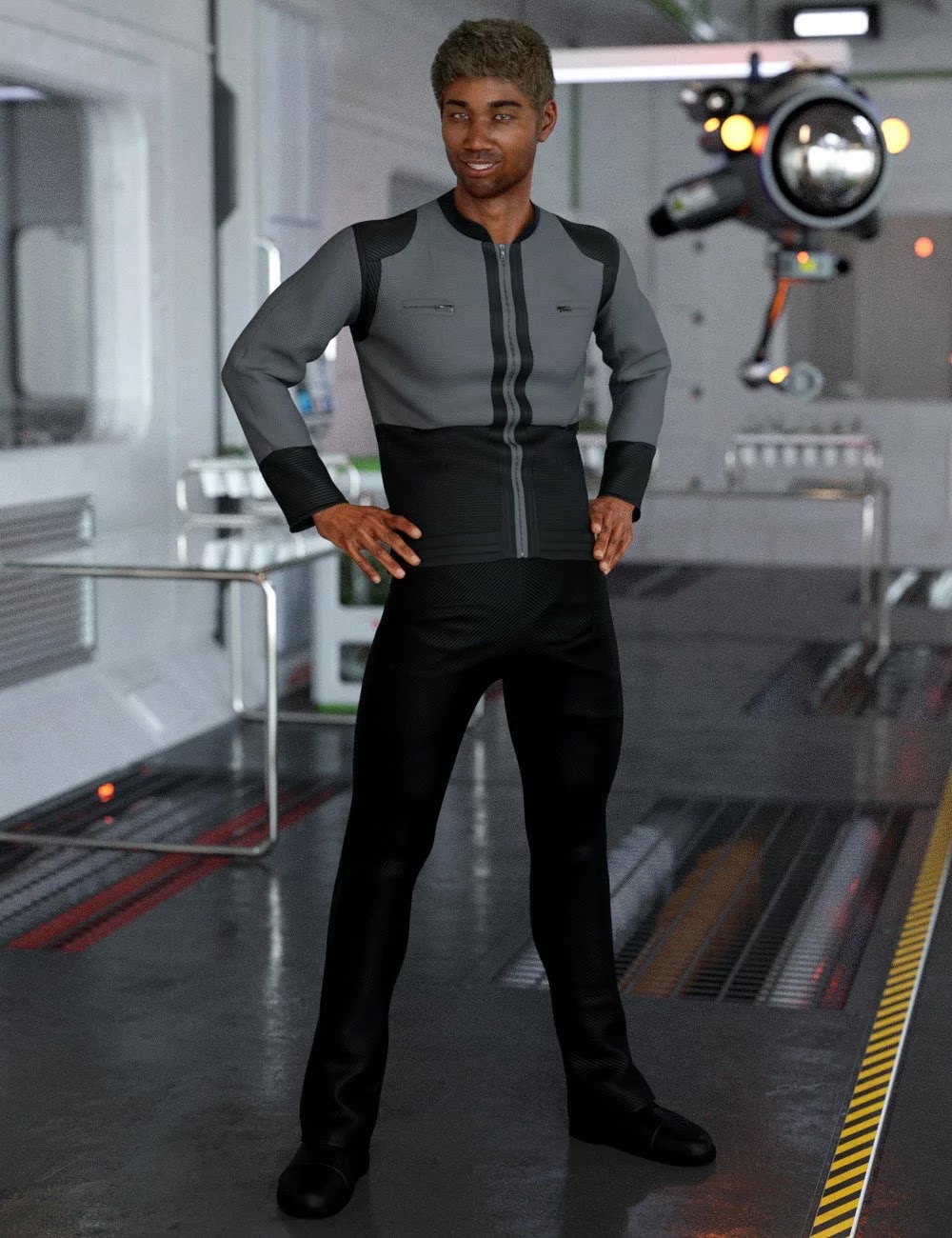 dForce Bridge Officer Outfit for Genesis 8 Male(s)_DAZ3D下载站