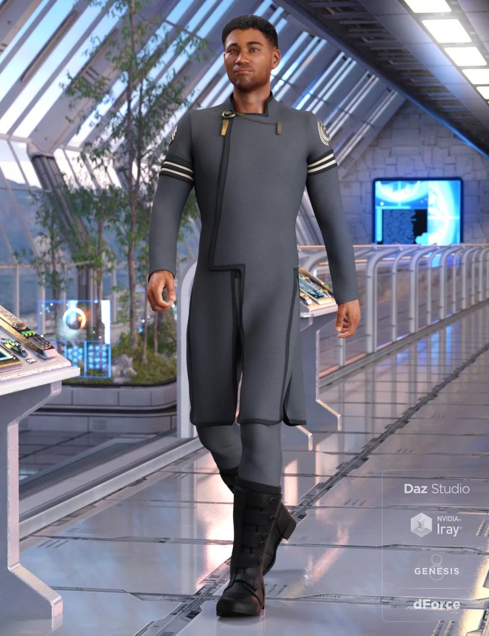 dForce Elite Commander Outfit for Genesis 8 Male(s)_DAZ3D下载站