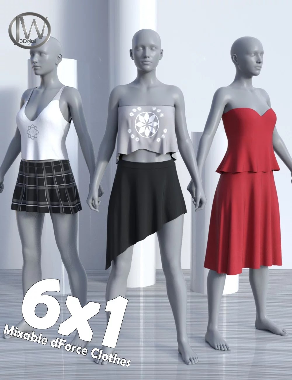 dForce JW Clothes Pack for Genesis 8 Female(s)_DAZ3D下载站