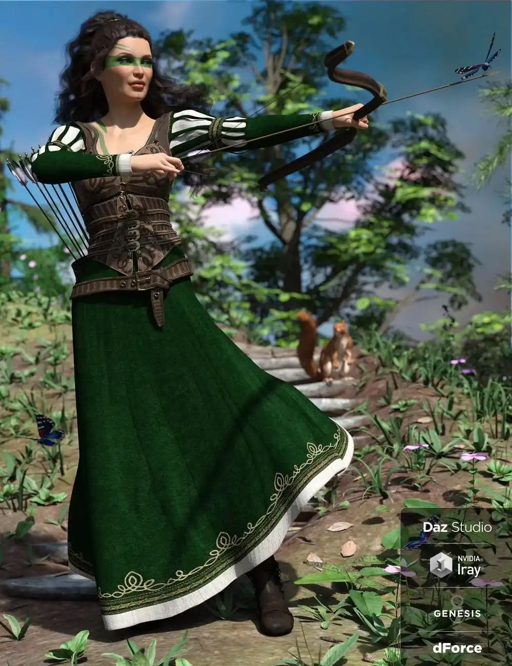 dForce Meadow Whispers Outfit for Genesis 8 Female(s)_DAZ3D下载站