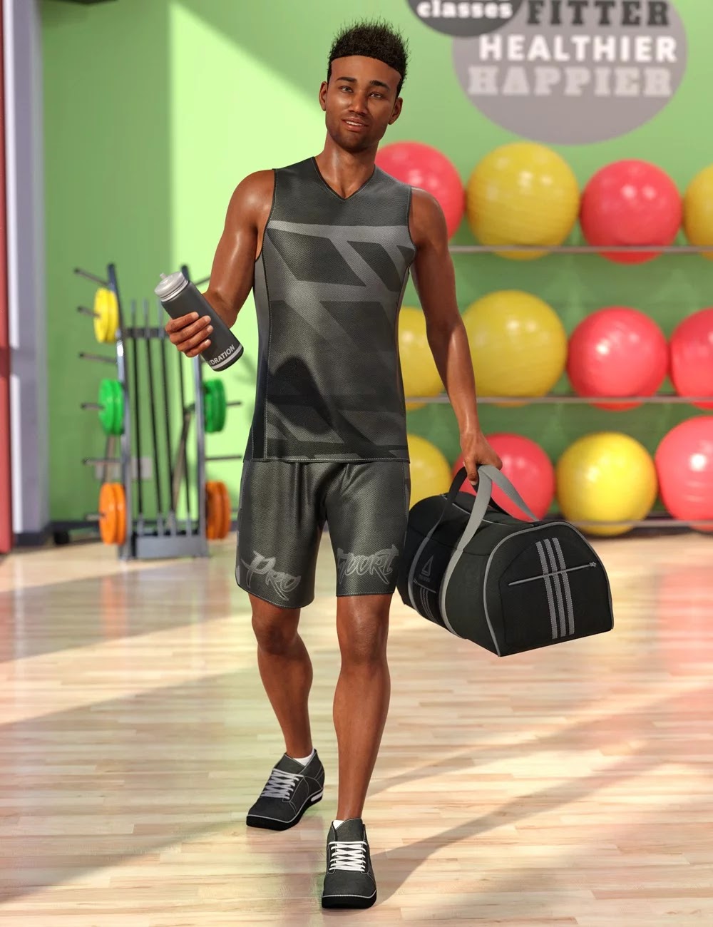 dForce Workout Outfit for Genesis 8 Male(s)_DAZ3D下载站