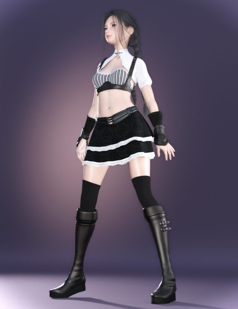 dForce Doll Fighter Outfit for Genesis 8 Female(s)_DAZ3D下载站
