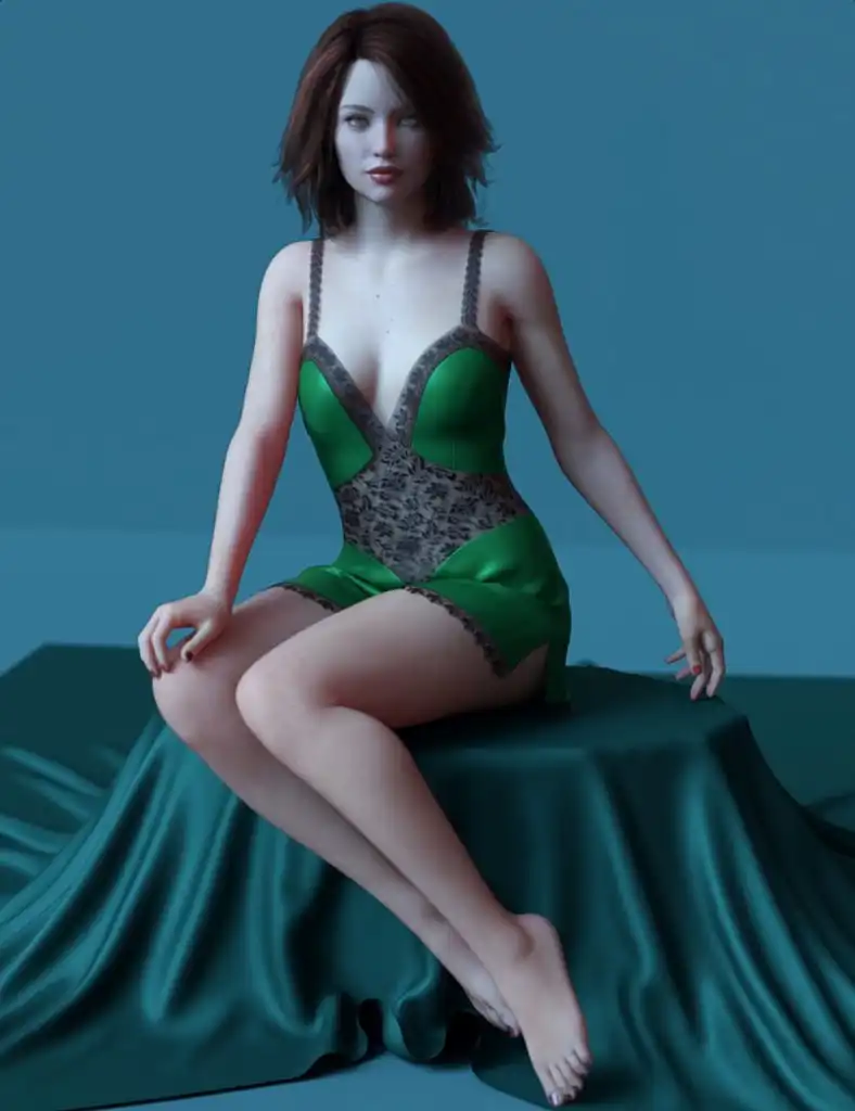 dForce Lace Teddy for Genesis 8 Female(s)_DAZ3D下载站