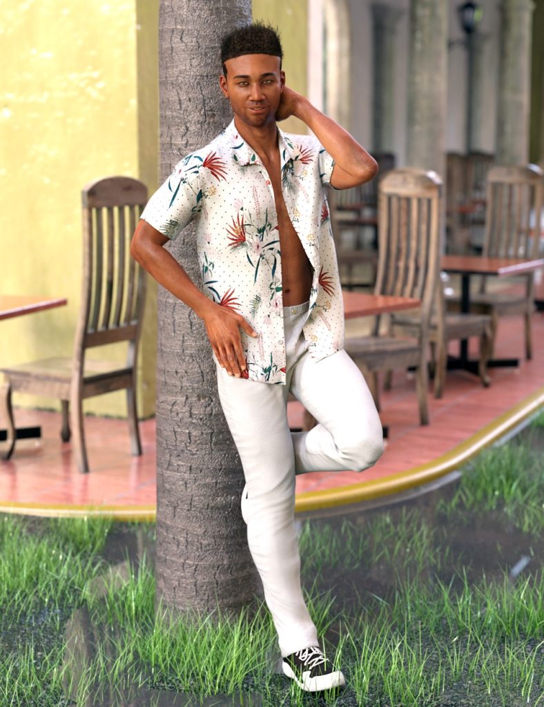 dForce Party Oahu Outfit for Genesis 8 Male(s)_DAZ3D下载站
