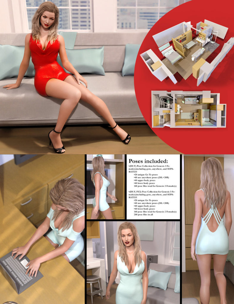 i13 Modern Times Apartment and Poses_DAZ3DDL