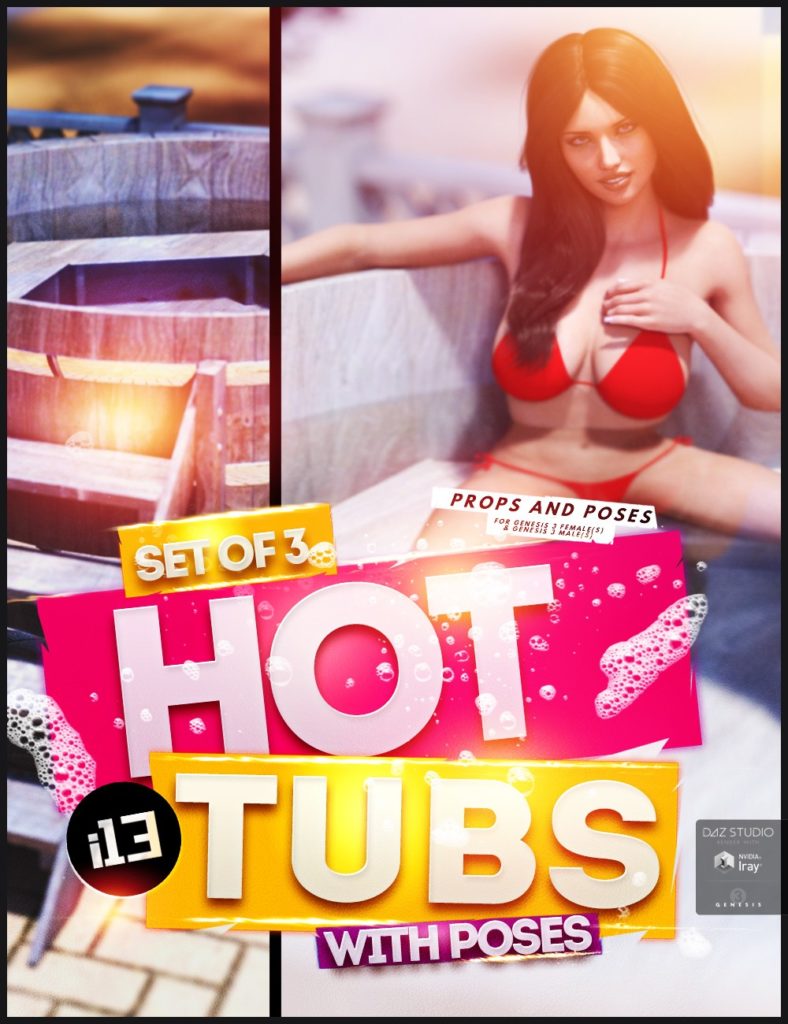 i13 HOT Tubs and Poses for the Genesis 3 Female(s) and Genesis 3 Male(s)_DAZ3DDL