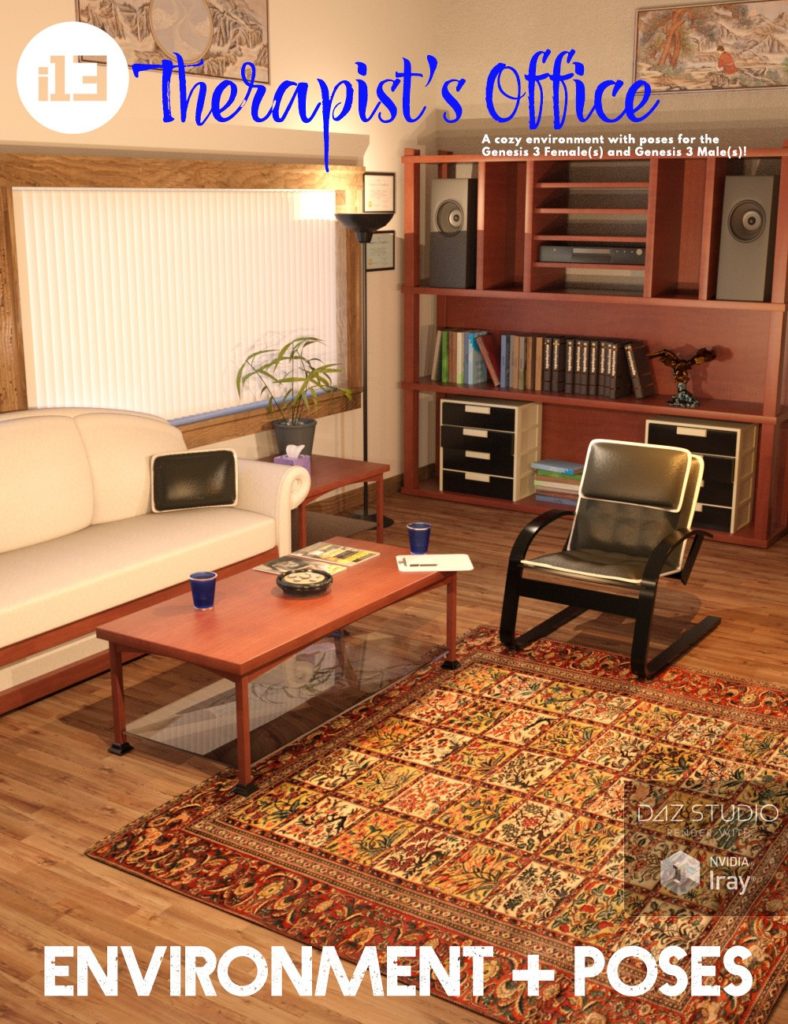 i13 Therapist’s Office Environment and Poses_DAZ3D下载站
