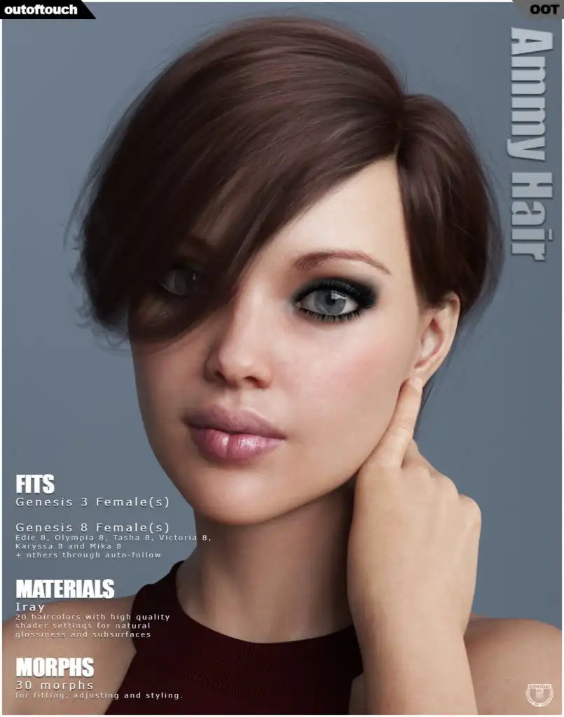 Ammy Hair for Genesis 3 and 8 Females_DAZ3DDL