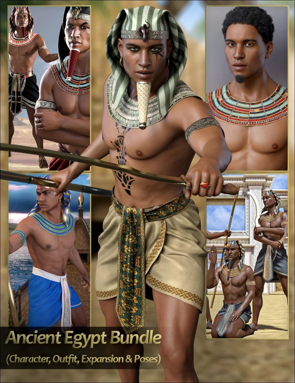 Ancient Egypt Bundle – Character, Outfit, Expansion and Poses_DAZ3D下载站
