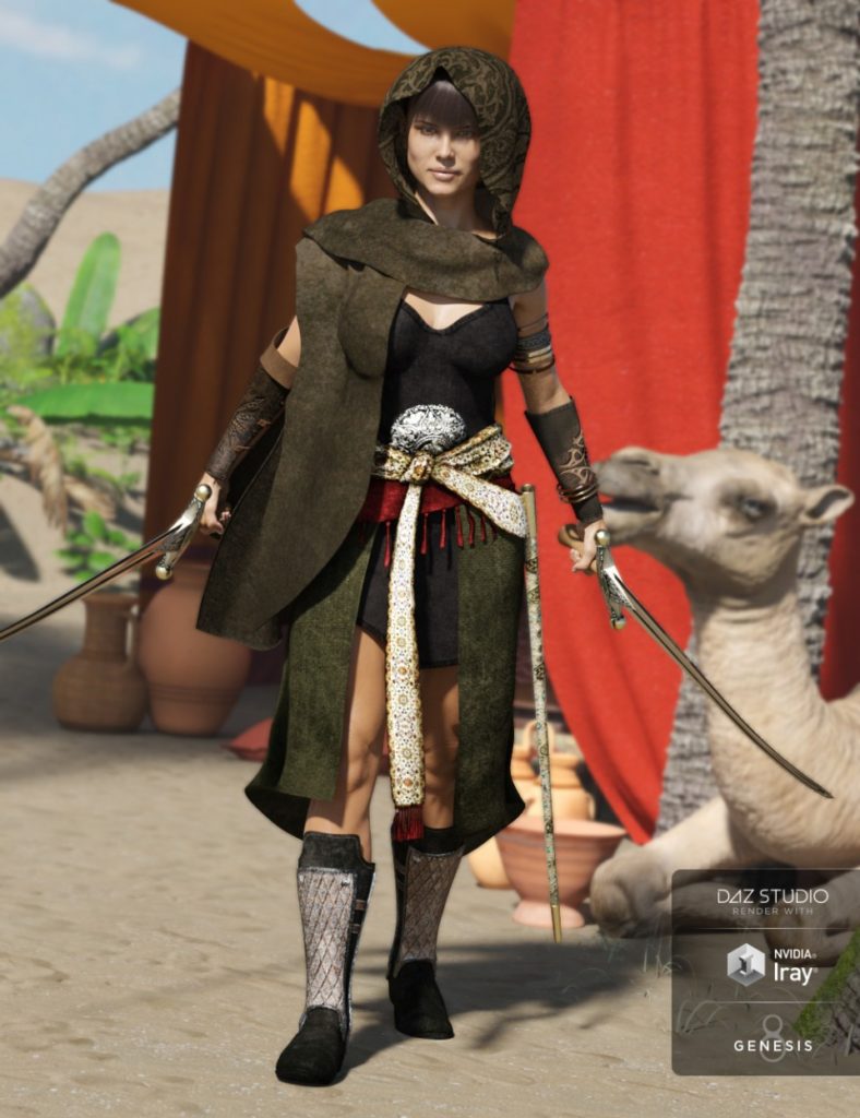 Arabian Secrets Outfit for Genesis 3 Female(s)_DAZ3D下载站