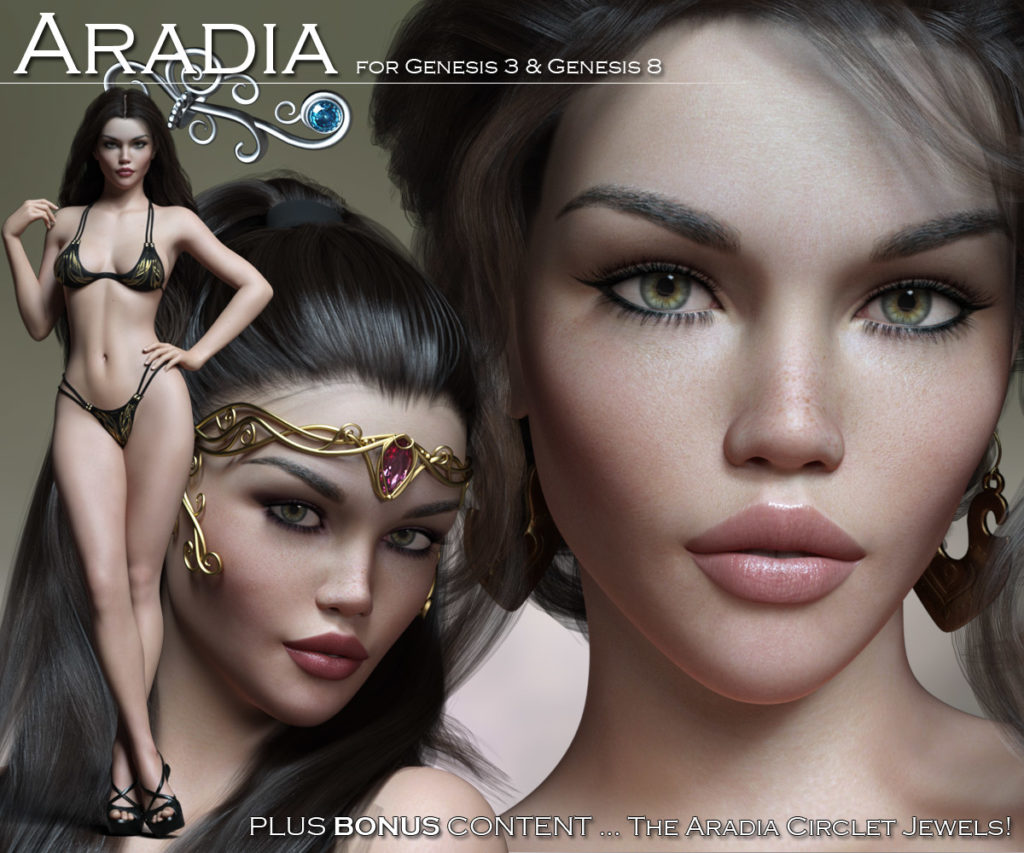 Aradia for G3 and G8 Females with Bonus Jewels_DAZ3DDL