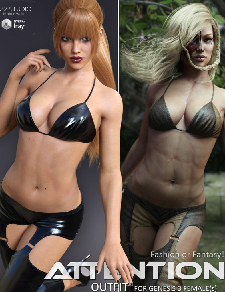 Attention Outfit for Genesis 3 Females_DAZ3DDL