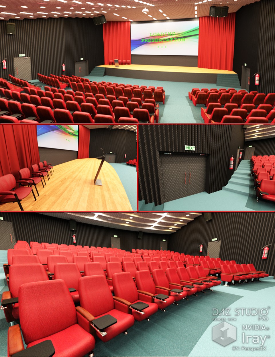 Auditorium with Props_DAZ3D下载站