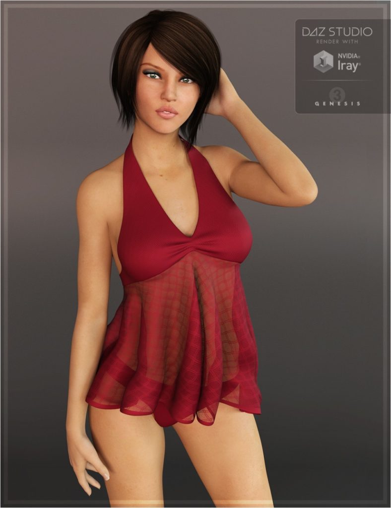 Babydoll Outfit for Genesis 3 Female(s)_DAZ3D下载站