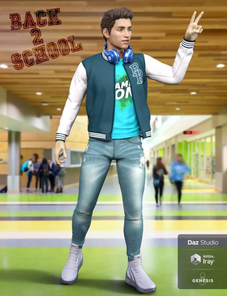 Back 2 School Outfit for Genesis 8 Male(s)_DAZ3D下载站