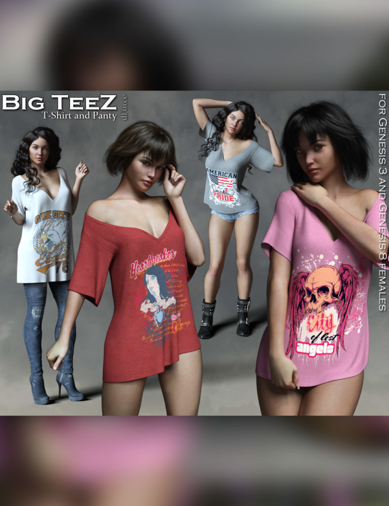 Big TeeZ dForce for the G3 and G8 Females_DAZ3D下载站