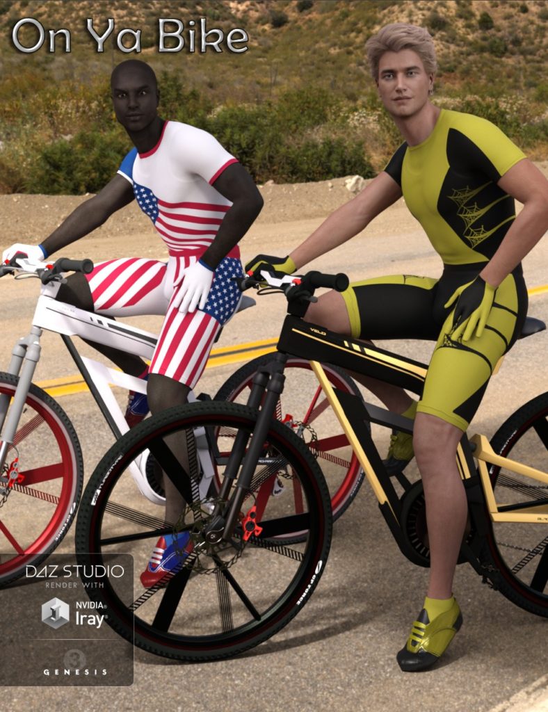 Bike Race Outfit for Super Bodysuit for Genesis 3 Male(s)_DAZ3D下载站