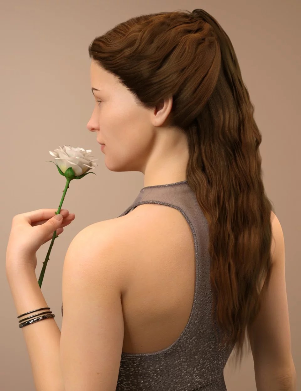 Brielle Hair for Genesis 8 Female(s)_DAZ3D下载站