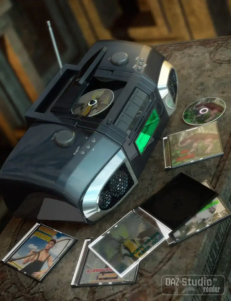 CD Player, CD Case, and CD_DAZ3DDL