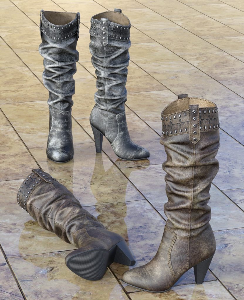 Chic Western Boots For G8F_DAZ3D下载站