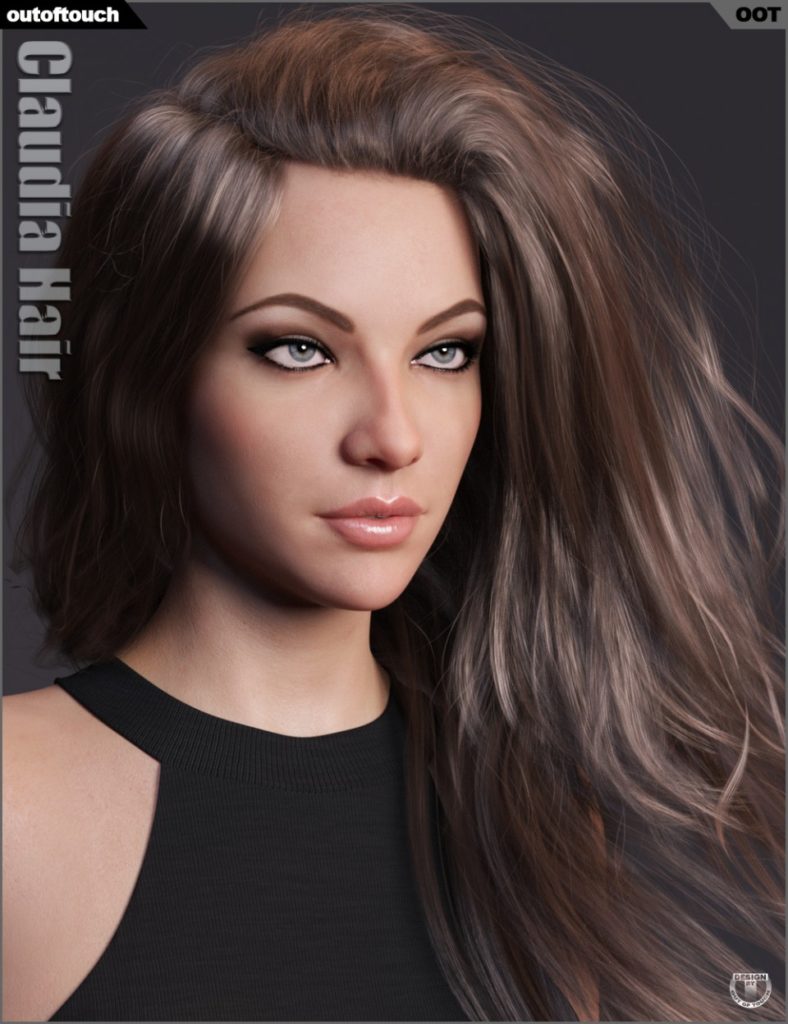 Claudia Hair for Genesis 3 and 8 Female(s)_DAZ3D下载站