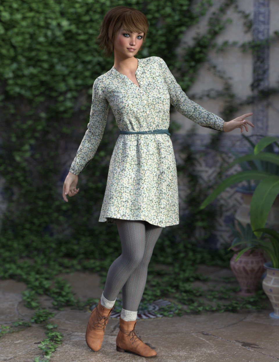 Cool Spring Outfit for Genesis 3 Female(s)_DAZ3D下载站